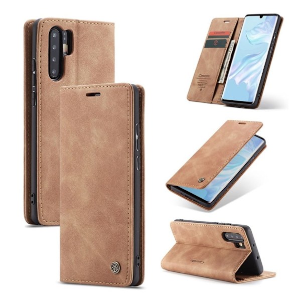 CASEME Huawei P30 Pro retro nahkainen suojakotelo - Vaalean Ruskea Brown