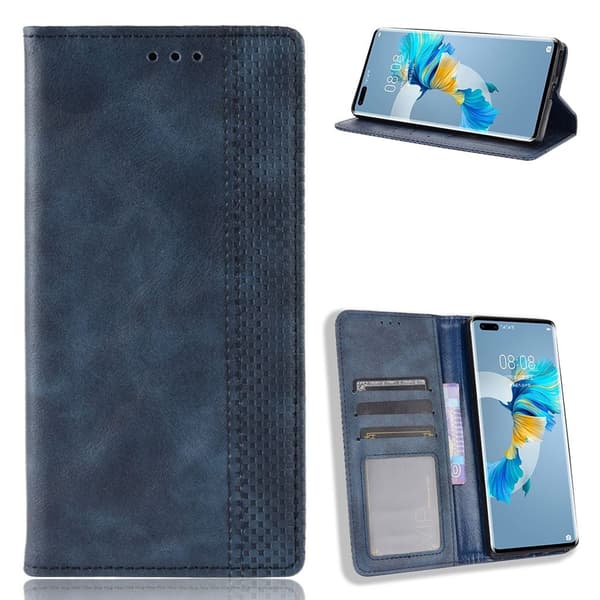 Bofink Vintage Huawei Mate 40 Pro Lær Etui - Blå Blue