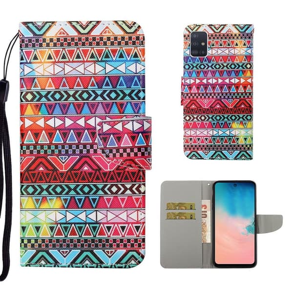 Wonderland Samsung Galaxy A71 Flip Etui - Geometri Mønster Multicolor