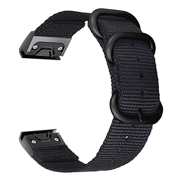 Klockarmband i 22 mm nylon för Garmin- och Coros-klockor - Svart Svart