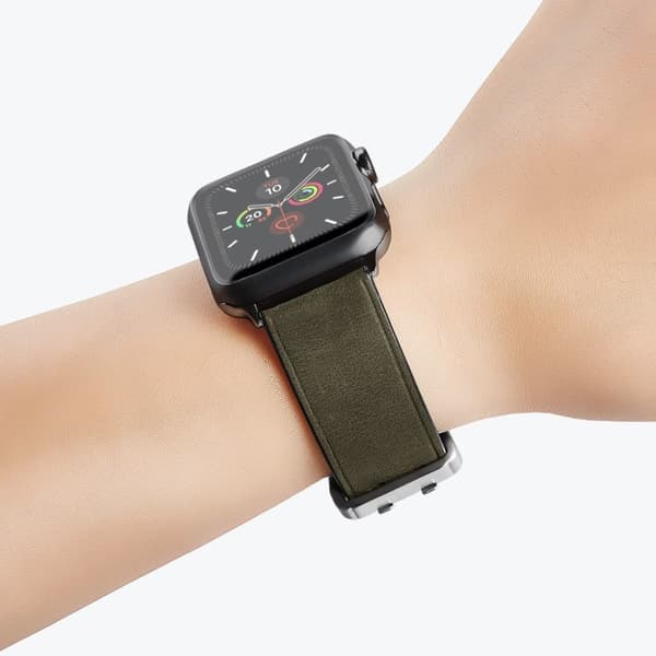 Apple Watch Series 5 / 4 40mm unik urrem i ægte læder - Grøn Green