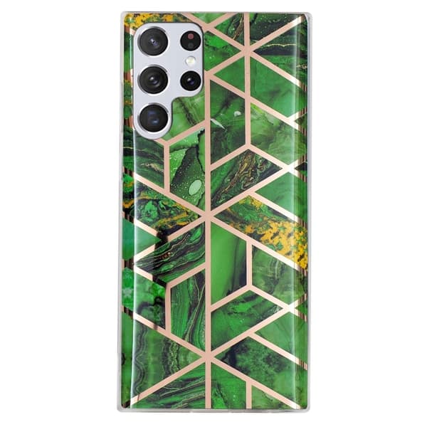 Deco Samsung Galaxy S23 Ultra Etui - Electroplated Grønn Klinkekule Green