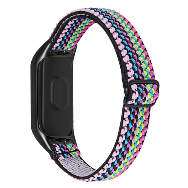 Xiaomi Mi Smart Band 4 / 3 klockarmband i elastisk nylon - Färgglad Rand multifärg