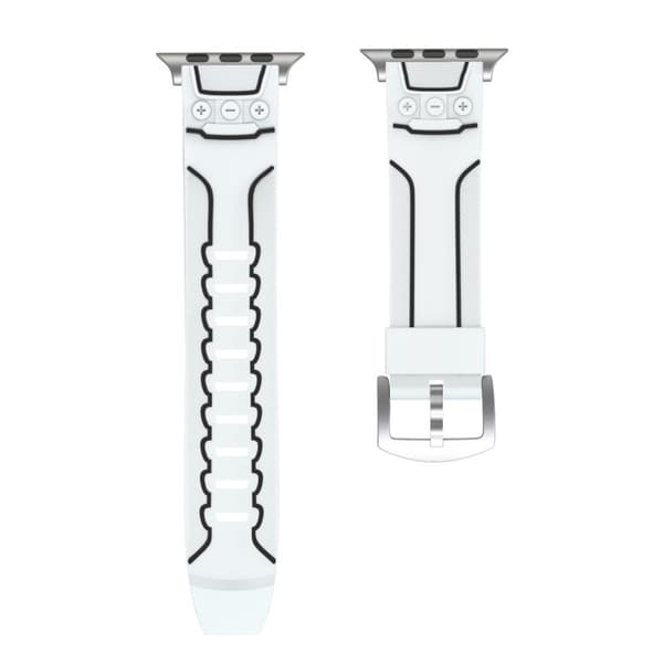 Apple Watch Series 4 40mm ECG mønster silikone Urrem - Hvid / Sort White