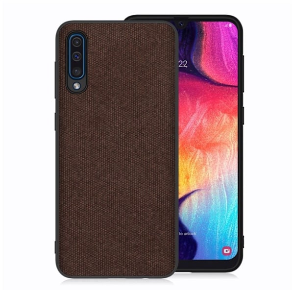 Samsung Galaxy A50 klut tekstur deksel - Kaffe Brown