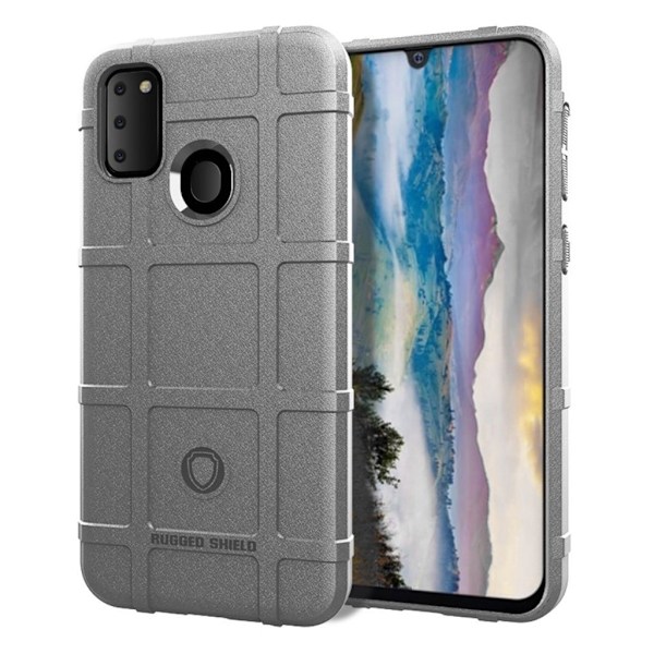 Rugged Shield kuoret - Samsung Galaxy M30s / M21 - Harmaa Silver grey