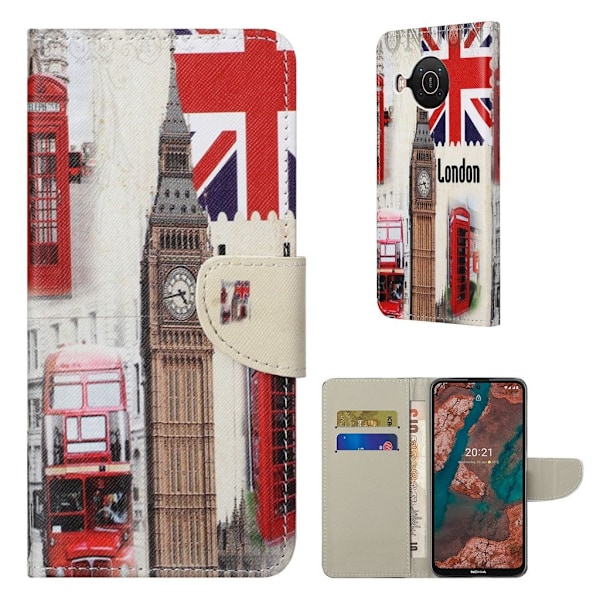 Wonderland Nokia X10 / X20 Flip etui - London style Multicolor