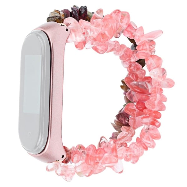 Coolt klockarmband i natursten för Xiaomi Mi Smart Band 4 / 3 - Rosa Rosa