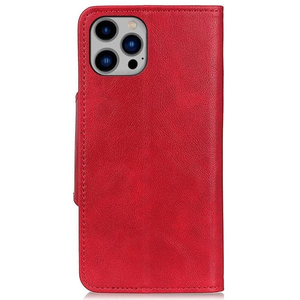 Alpha iPhone 14 Plus flip etui i lær - Rød Red