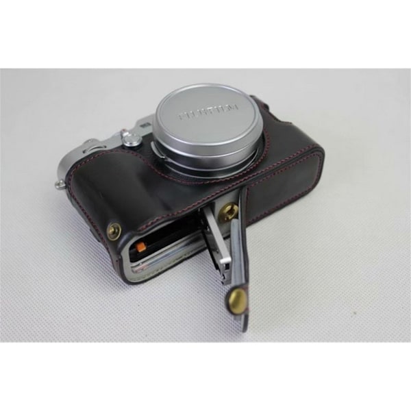 Fuji X100 / X100F / X100S PU Nahkainen Puoli Suojaava Kamera Laukku - Musta Black