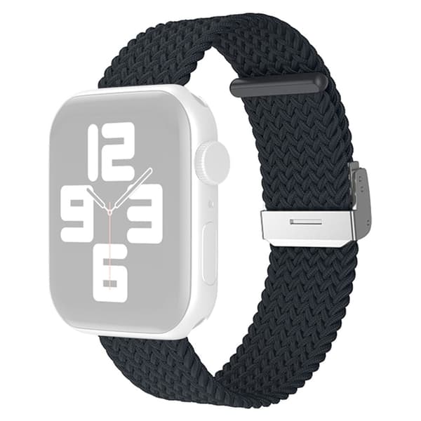 Apple Watch (45 mm) enkel klokkerem i nylon - Svart Grå Silver grey