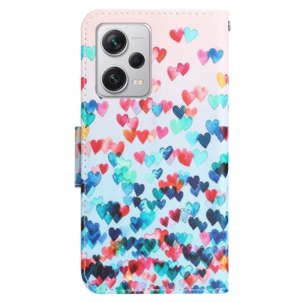 Wonderland Xiaomi Poco X5 Pro / Redmi Note 12 Pro / 12 Pro Speed Flippetui - Love Hjerte Multicolor