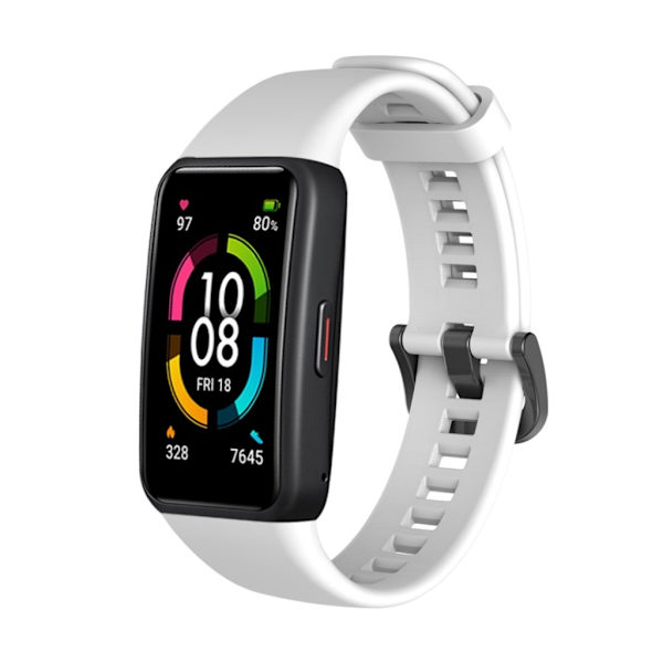 Honor Band 6 simple silicone watch band - White Vit