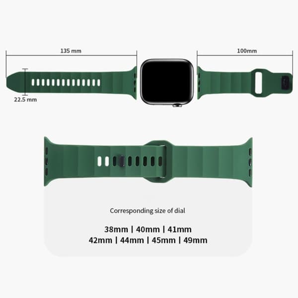 Apple Watch Series 9 41mm silikonerem i bølget stil - Hvid White