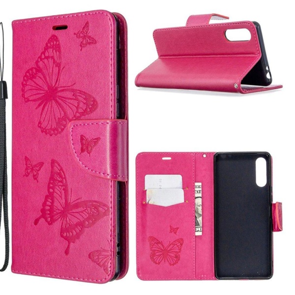 Butterfly Sony Xperia L4 Etui - Rose Pink