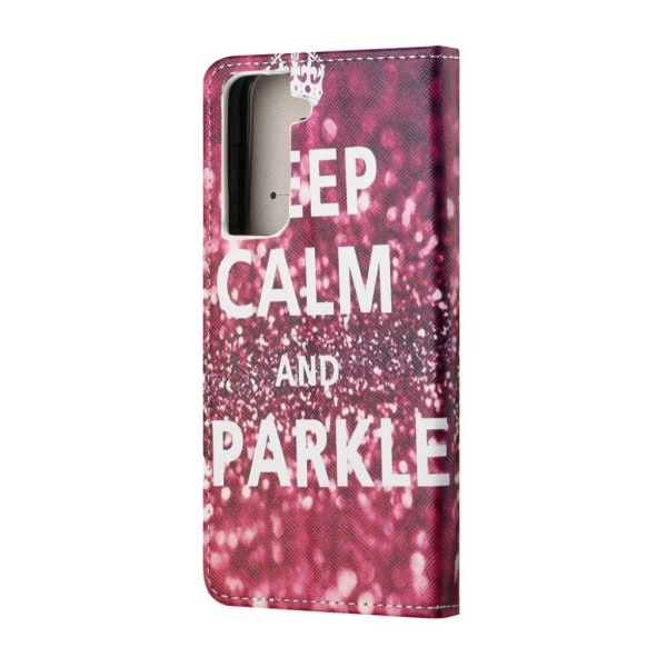 Wonderland Samsung Galaxy S21 Flip etui - Bliv rolig og gnistrende Red