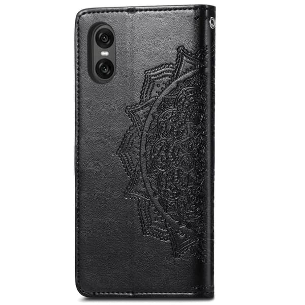 Mandala Sony Xperia 10 VI læderetui - Sort Black