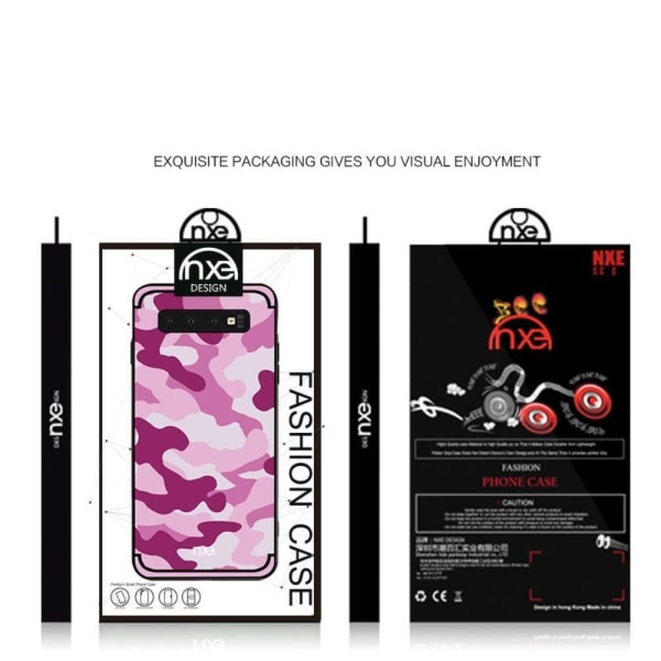 NXE Samsung Galaxy S10 Plus camo-kuvioinen suojakotelo - Rose Pink