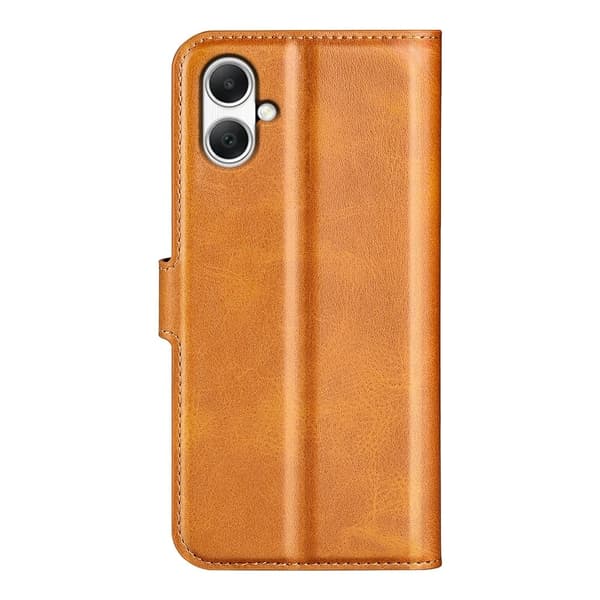 Hållbart konstläder Samsung Galaxy A05 fodral med plånbok - Gul Gul