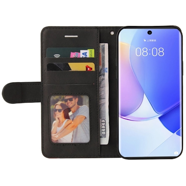 Teksturoitu nahkakotelo hihnalla Huawei Nova 9 / Honor 50 - Musta Black
