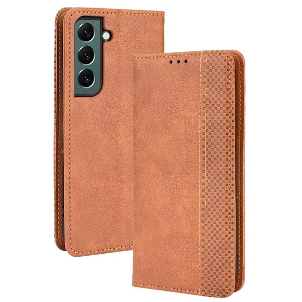 Bofink Vintage Samsung Galaxy S22 Plus Nahkakotelo - Ruskea Brown