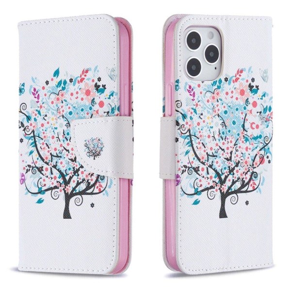 Wonderland iPhone 12 Pro / iPhone 12 flip etui - Blomstertræ Multicolor