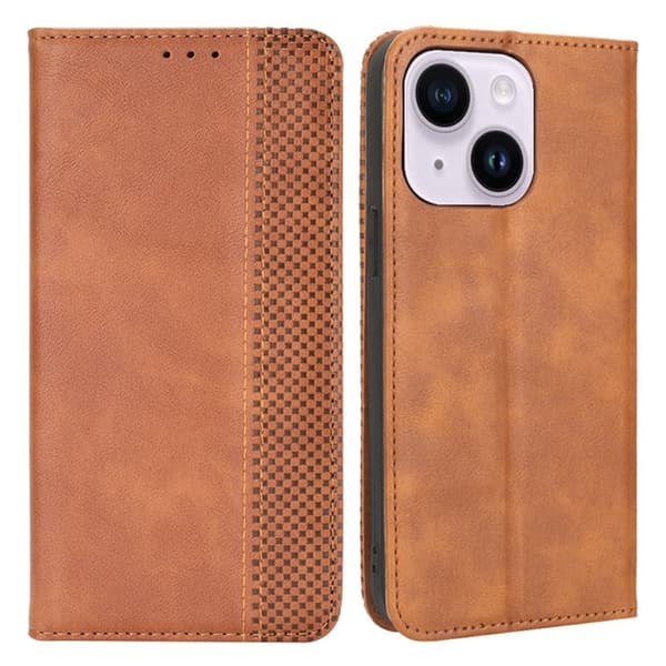 Bofink Vintage iPhone 15 Læretui - Brun Brown