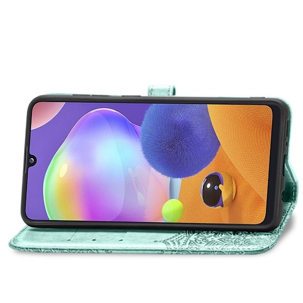 Mandala läder Samsung Galaxy A31 fodral - Grön Grön