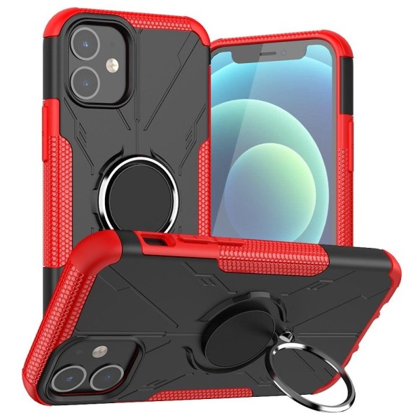 Kickstand cover with magnetic sheet for iPhone 12 Mini - Red Red
