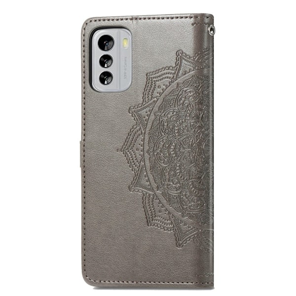 Mandala Nokia G60 Flip Etui - Grå Silver grey