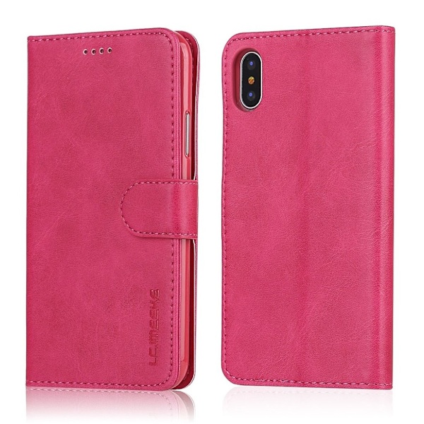LC.IMEEKE iPhone X flip etui - Lyserød Pink
