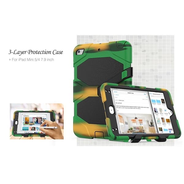 iPad Mini (2019) silikoninen yhdistelmäkotelo - Naamiointi Multicolor
