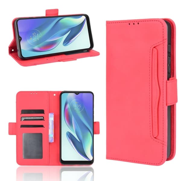 Modern-styled Læder Pung Etui til Motorola Moto G50 5G - Rød Red