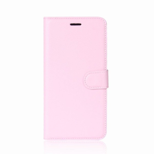 Meizu Pro 7 Etui med Litchi tekstur - Lyserød Pink