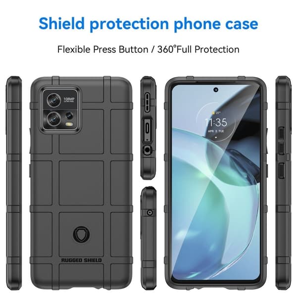 Rugged Shield Motorola Moto G72 skal - Svart Svart