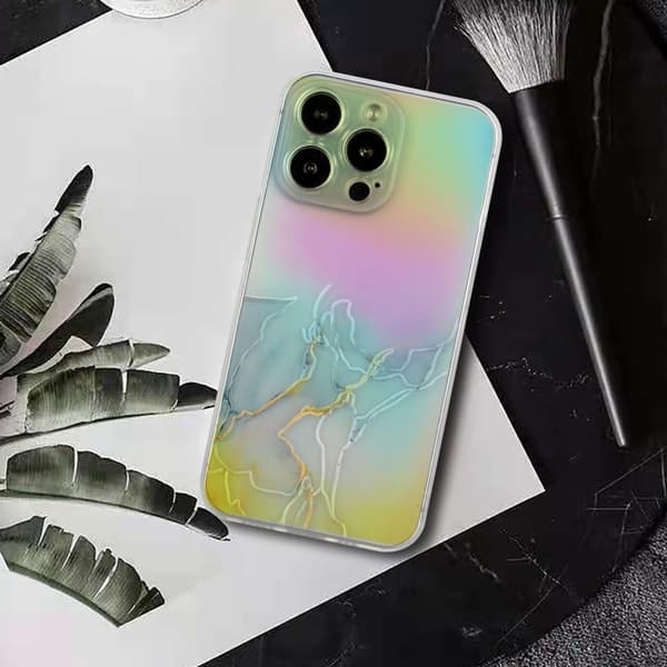 Marble design iPhone 15 Pro cover - Grå Multicolor