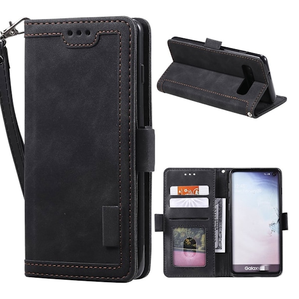Suburbian läder Samsung Galaxy S10 Plus fodral - Svart Svart