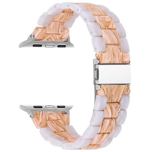 Color splice resin watch strap for Apple Watch (45mm) - Pearl Wh White