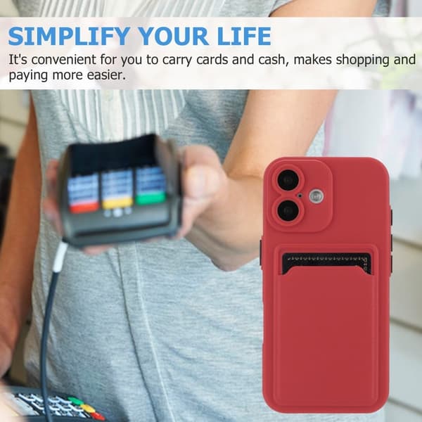 Deksel til kortholder for iPhone 16 - Hagtorn Rød Red