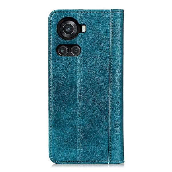 Äkta läder OnePlus 10R / OnePlus Ace fodral med magnetisk stängning Grön