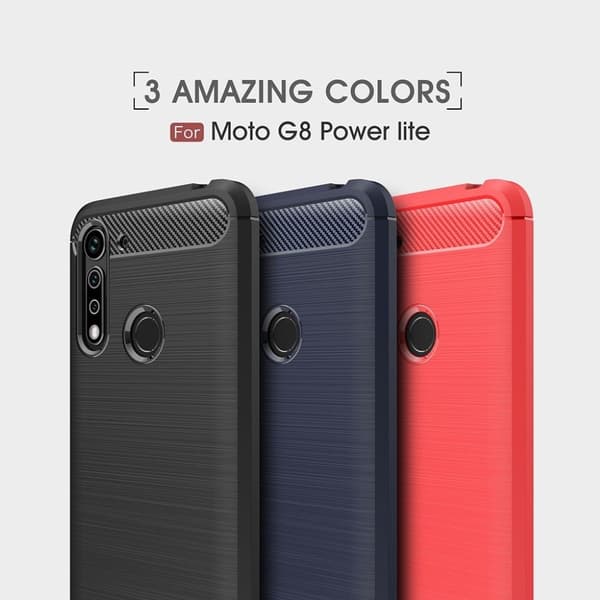 Carbon Flex deksel - Motorola Moto G8 Power Lite - Sort Black