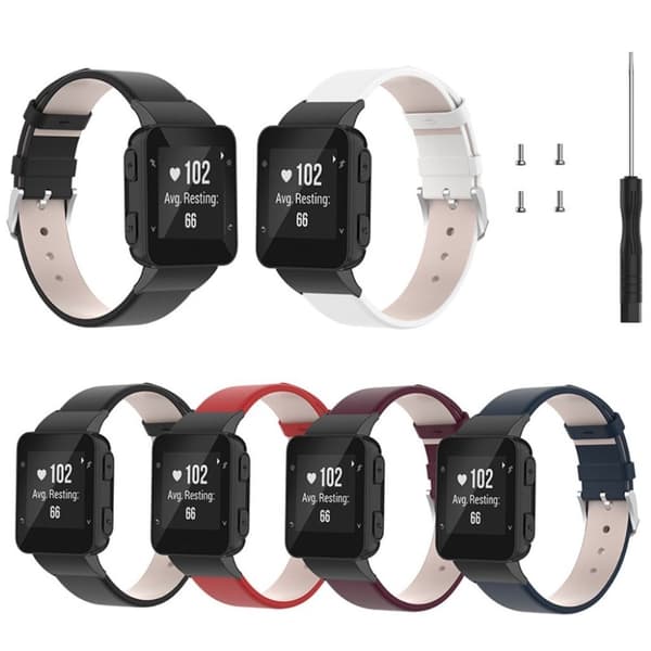 Enkel klokkerem i skinn til Garmin Watch - Hvit White
