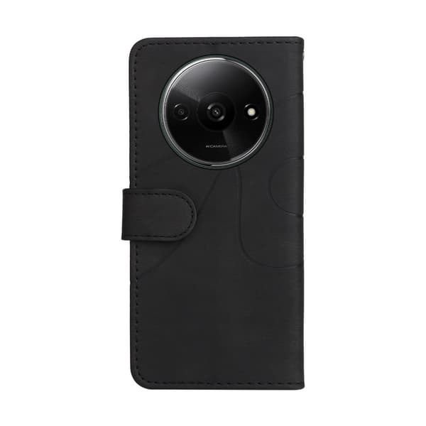 Tekstureret Xiaomi Redmi A3 / Xiaomi Poco C61 læderetui med rem - Sort Black