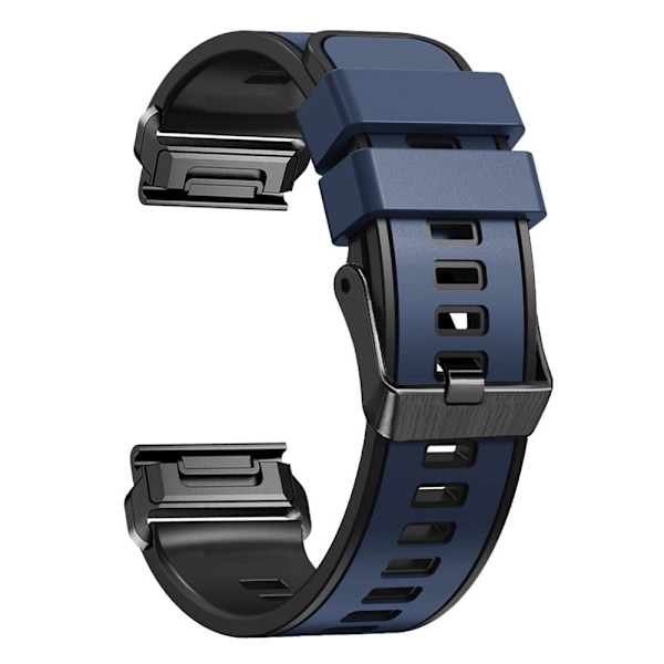 Kaksivärinen silikoninen kellohihna Garmin-kelloon - Tummansininen / Musta Blue