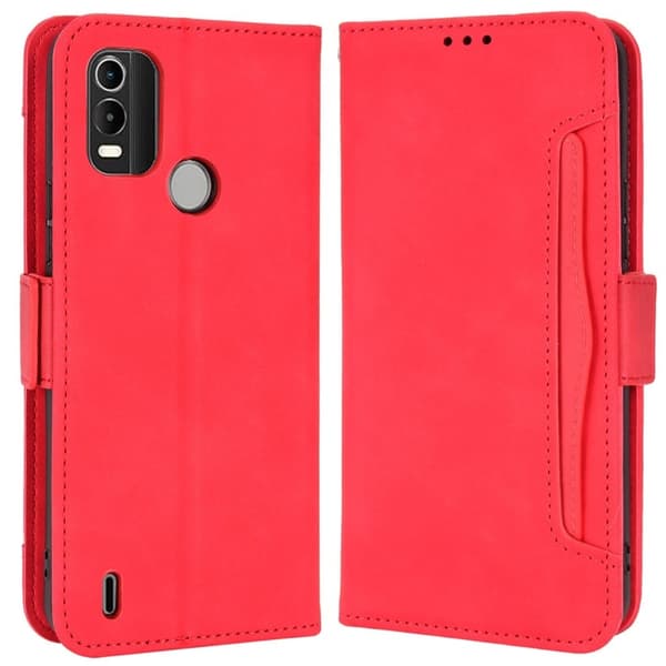 Lommebok-etui i moderne skinn-design Nokia C21 Plus - Rød Red