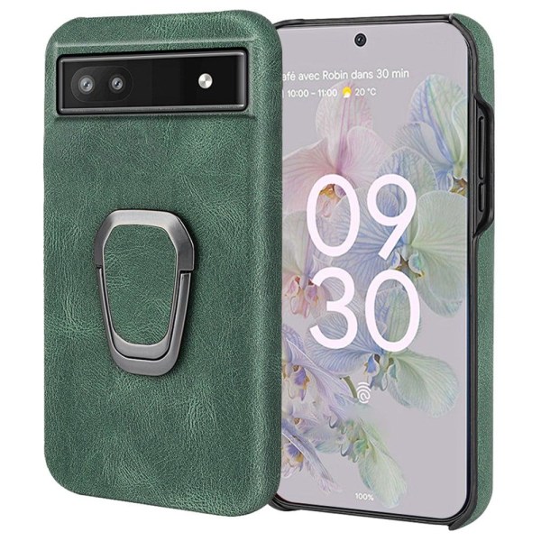 Shockproof leather cover with oval kickstand for Google Pixel 6a Green