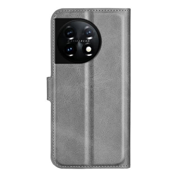 Læretui med Lommebok til OnePlus 11 - Grå Silver grey