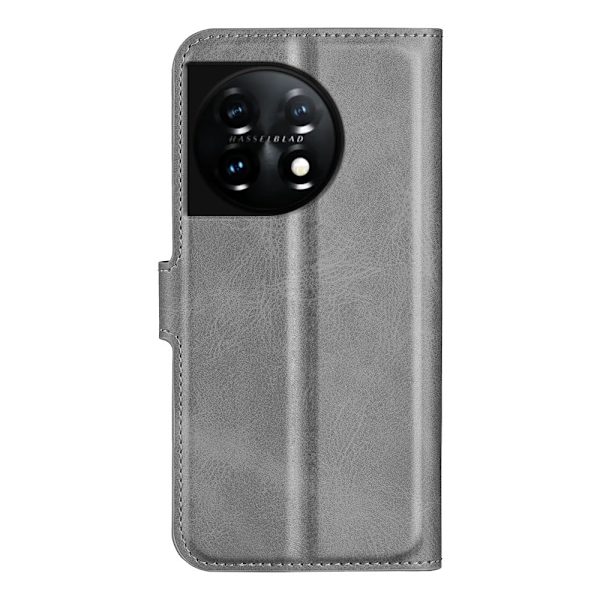 Lompakko Nahkakotelo For OnePlus 11 - Harmaa Silver grey