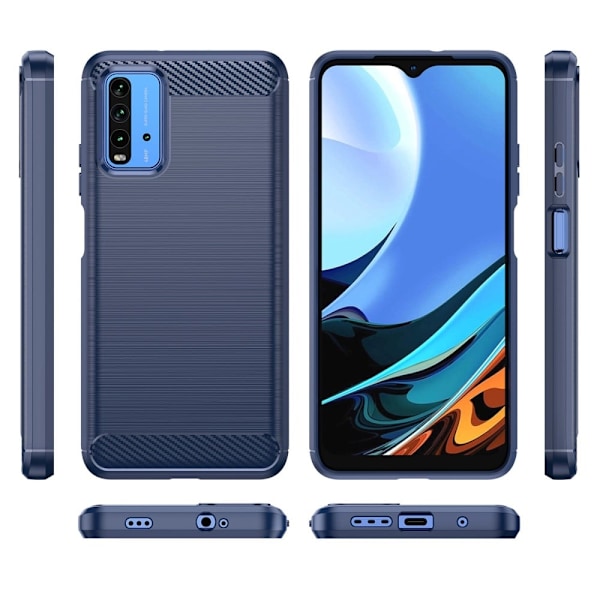 Carbon Flex Etui Xiaomi Redmi 9T / Poco M3 / Note 9 - Blå Blue