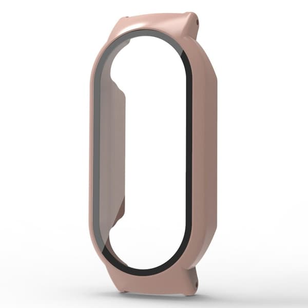 Xiaomi Smart Band 8 / Smart Band 8 NFC Hard Bump Resistant Case with Tempered Glass Screen Protector - Pink Rosa